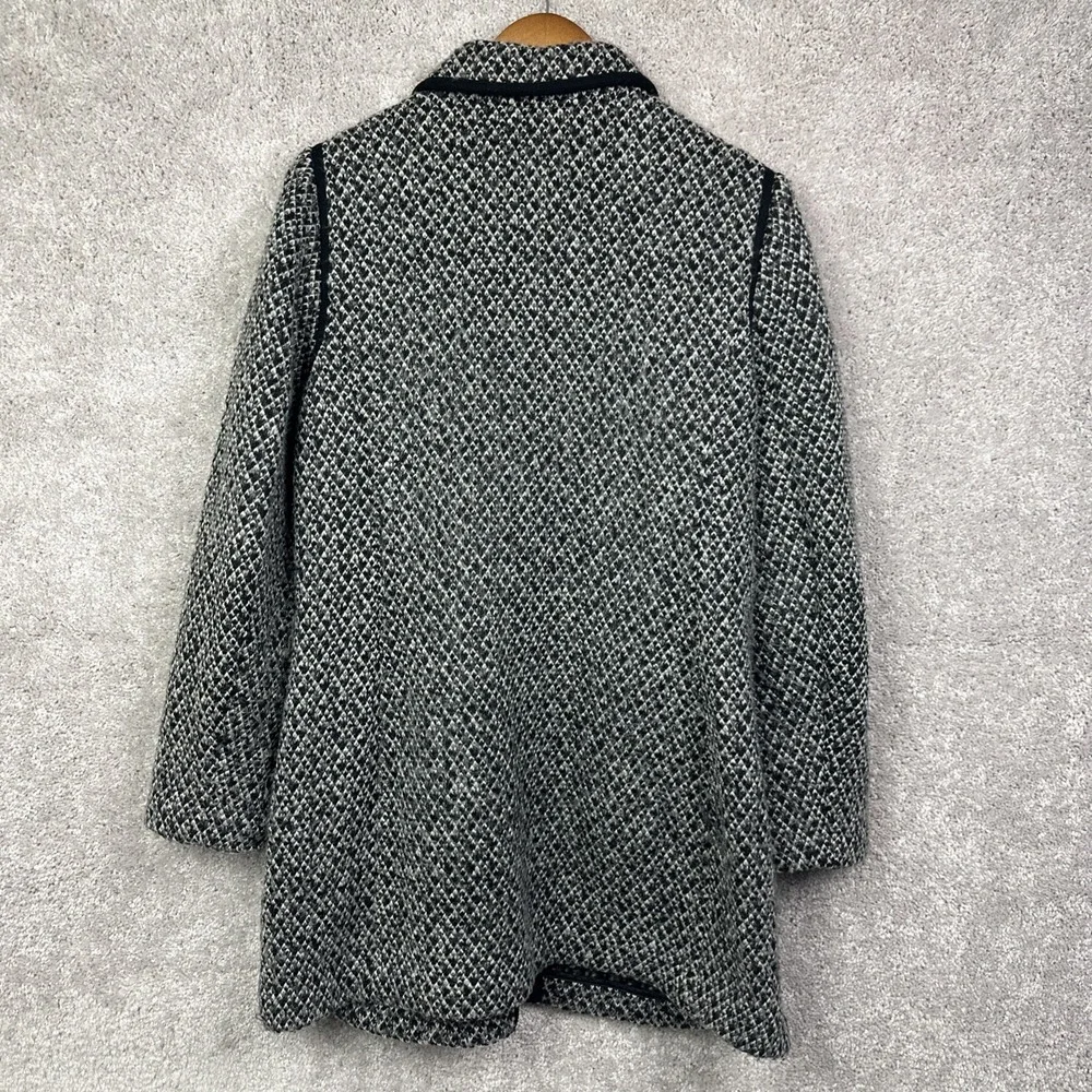 Talbots Wool Blend Coatigan‎ Stand Collar Coat Sweater Women's Large Gray Boho